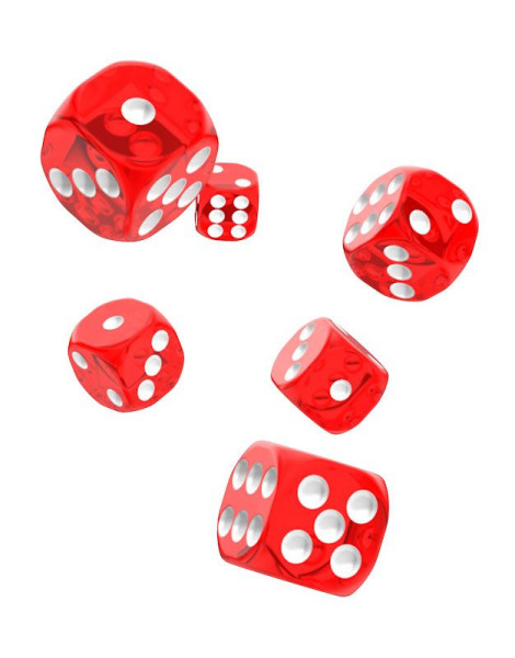 oakie doakie DICE D6 Dice 16 mm Translucent - Red (12)