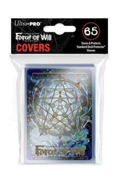 Gold Magic Circle Sleeve Covers for Force of Will 65ct with Hymnal's Memoria Promo