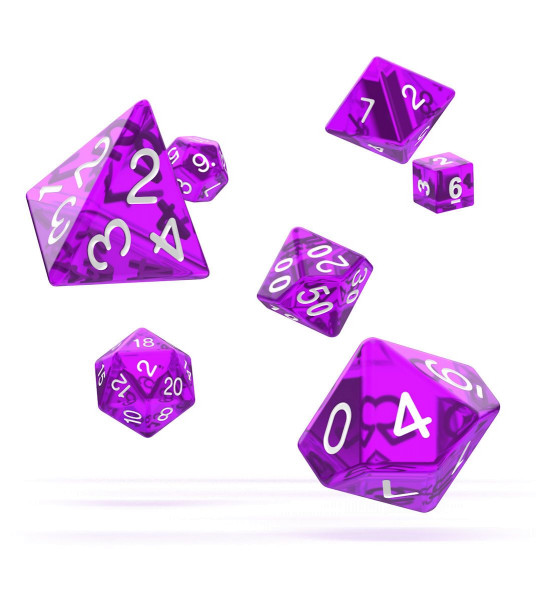 oakie doakie DICE RPG Set Translucent - Purple (7)