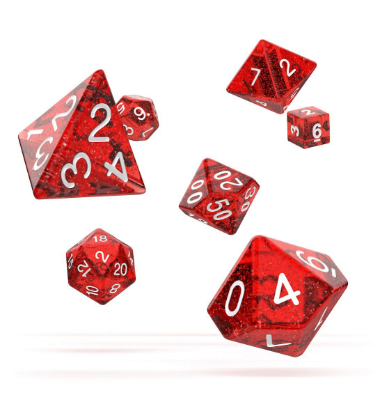 oakie doakie DICE RPG Set Speckled - Red (7)