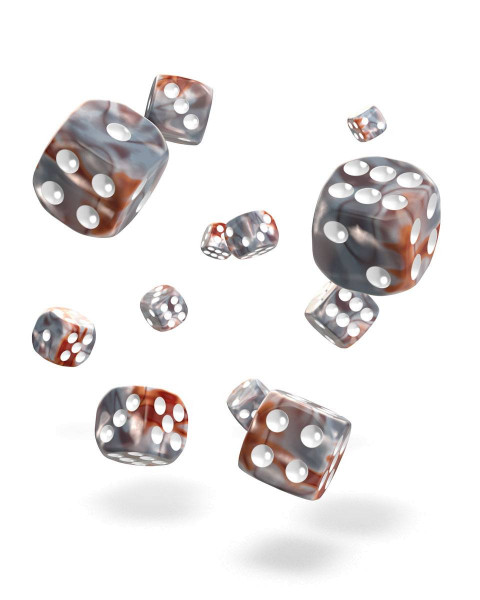 oakie doakie DICE D6 Dice 12 mm Gemidice - Silver-Rust (36)