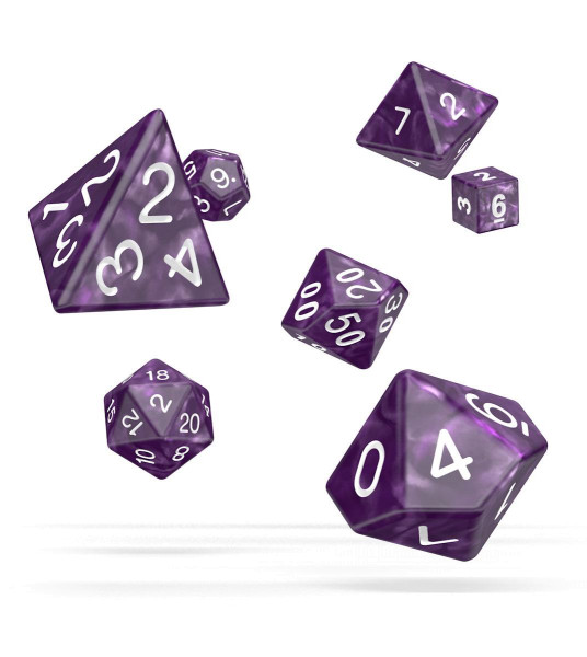 oakie doakie DICE RPG Set Marble - Purple (7)