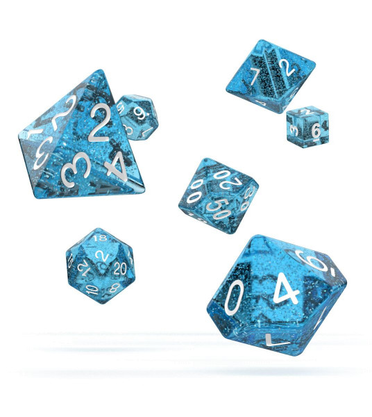 oakie doakie DICE RPG Set Speckled - Light Blue (7)