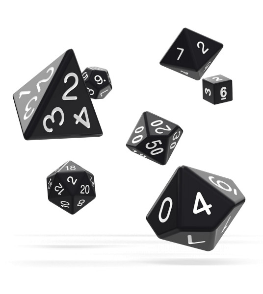 oakie doakie DICE RPG Set Solid - Black (7)