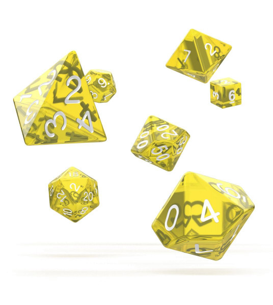 oakie doakie DICE RPG Set Translucent - Yellow (7)