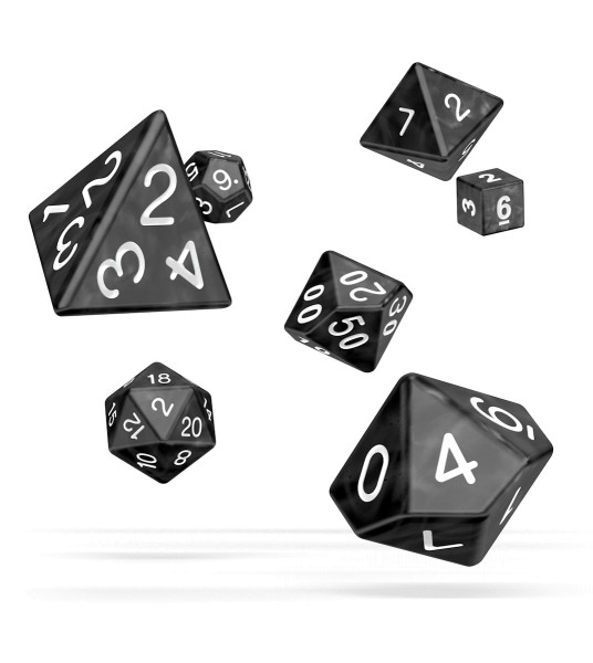 oakie doakie DICE RPG Set Marble - Black (7)