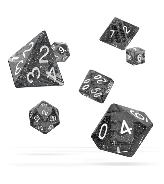 oakie doakie DICE RPG Set Speckled - Black (7)